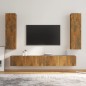 vidaXL Set de muebles de TV 4 pzas madera contrachapada roble ahumado vidaXL Set de muebles de TV 4 pzas madera contrachapada roble ahumado