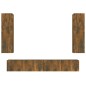 vidaXL Set de muebles de TV 4 pzas madera contrachapada roble ahumado vidaXL Set de muebles de TV 4 pzas madera contrachapada roble ahumado