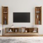 vidaXL Set de muebles de TV 4 pzas madera contrachapada roble ahumado vidaXL Set de muebles de TV 4 pzas madera contrachapada roble ahumado