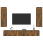 vidaXL Set de muebles de TV 4 pzas madera contrachapada roble ahumado vidaXL Set de muebles de TV 4 pzas madera contrachapada roble ahumado