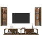 vidaXL Set de muebles de TV 4 pzas madera contrachapada roble ahumado vidaXL Set de muebles de TV 4 pzas madera contrachapada roble ahumado