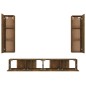 vidaXL Set de muebles de TV 4 pzas madera contrachapada roble ahumado vidaXL Set de muebles de TV 4 pzas madera contrachapada roble ahumado