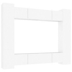 vidaXL Set de muebles para TV 8 piezas madera contrachapada blanco