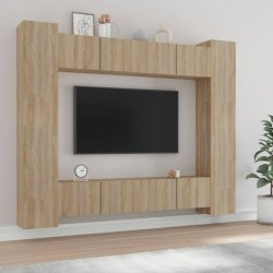 vidaXL Set de muebles para TV 8 pzas madera contrachapada roble Sonoma