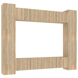 vidaXL Set de muebles para TV 8 pzas madera contrachapada roble Sonoma
