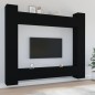 vidaXL Set de muebles para TV 8 piezas madera contrachapada negro