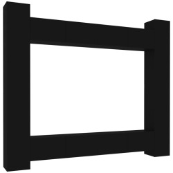 vidaXL Set de muebles para TV 8 piezas madera contrachapada negro