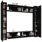 vidaXL Set de muebles para TV 8 piezas madera contrachapada negro