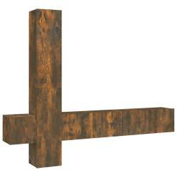vidaXL Set de muebles de TV 5 pzas madera contrachapada roble ahumado