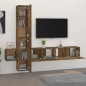 vidaXL Set de muebles de TV 5 pzas madera contrachapada roble ahumado vidaXL Set de muebles de TV 5 pzas madera contrachapada roble ahumado