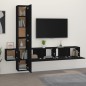 vidaXL Set de muebles para TV 5 piezas madera contrachapada negro vidaXL Set de muebles para TV 5 piezas madera contrachapada negro