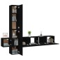 vidaXL Set de muebles para TV 5 piezas madera contrachapada negro vidaXL Set de muebles para TV 5 piezas madera contrachapada negro