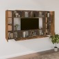 vidaXL Set de muebles de TV 8 pzas madera contrachapada roble ahumado
