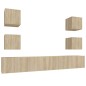 vidaXL Set de muebles para TV 6 pzas madera contrachapada roble sonoma vidaXL Set de muebles para TV 6 pzas madera contrachapada roble sonoma