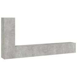 vidaXL Set de muebles de TV 3 pzas madera contrachapada gris hormigón