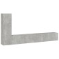 vidaXL Set de muebles de TV 3 pzas madera contrachapada gris hormigón