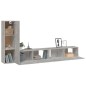 vidaXL Set de muebles de TV 3 pzas madera contrachapada gris hormigón