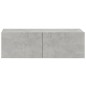 vidaXL Set de muebles de TV 3 pzas madera contrachapada gris hormigón