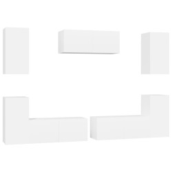 vidaXL Set de muebles para TV 7 piezas madera contrachapada blanco