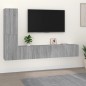 vidaXL Set de muebles para TV 4 pzas madera contrachapada gris Sonoma vidaXL Set de muebles para TV 4 pzas madera contrachapada gris Sonoma