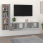 vidaXL Set de muebles para TV 4 pzas madera contrachapada gris Sonoma vidaXL Set de muebles para TV 4 pzas madera contrachapada gris Sonoma