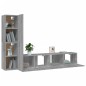 vidaXL Set de muebles para TV 4 pzas madera contrachapada gris Sonoma vidaXL Set de muebles para TV 4 pzas madera contrachapada gris Sonoma