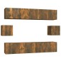 vidaXL Set de muebles de TV 6 pzas madera contrachapada roble ahumado vidaXL Set de muebles de TV 6 pzas madera contrachapada roble ahumado