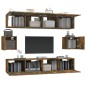 vidaXL Set de muebles de TV 6 pzas madera contrachapada roble ahumado vidaXL Set de muebles de TV 6 pzas madera contrachapada roble ahumado