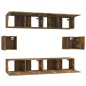 vidaXL Set de muebles de TV 6 pzas madera contrachapada roble ahumado vidaXL Set de muebles de TV 6 pzas madera contrachapada roble ahumado