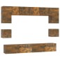 vidaXL Set de muebles de TV 8 pzas madera contrachapada roble ahumado