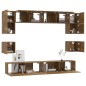vidaXL Set de muebles de TV 8 pzas madera contrachapada roble ahumado