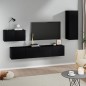 vidaXL Set de muebles para TV 4 piezas madera contrachapada negro vidaXL Set de muebles para TV 4 piezas madera contrachapada negro