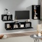 vidaXL Set de muebles para TV 4 piezas madera contrachapada negro vidaXL Set de muebles para TV 4 piezas madera contrachapada negro