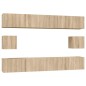 vidaXL Set de muebles para TV 6 pzas madera contrachapada roble sonoma
