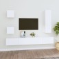 vidaXL Set de muebles para TV 5 piezas madera contrachapada blanco
