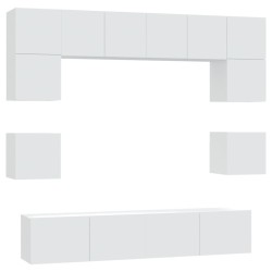 vidaXL Set de muebles para TV 8 piezas madera contrachapada blanco