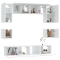 vidaXL Set de muebles para TV 8 piezas madera contrachapada blanco