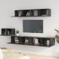 vidaXL Set de muebles para TV 5 piezas madera contrachapada negro vidaXL Set de muebles para TV 5 piezas madera contrachapada negro