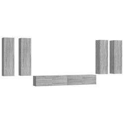 vidaXL Set de muebles para TV 6 pzas madera contrachapada gris Sonoma