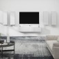 vidaXL Set de muebles para TV 6 piezas madera contrachapada blanco