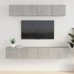 vidaXL Set de muebles de TV 5 pzas madera contrachapada gris hormigón