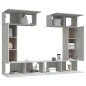vidaXL Set de muebles de TV 6 pzas madera contrachapada gris hormigón vidaXL Set de muebles de TV 6 pzas madera contrachapada gris hormigón