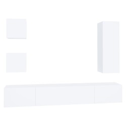 vidaXL Set de muebles para TV 5 piezas madera contrachapada blanco