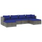 vidaXL Set de sofás de jardín 6 piezas y cojines ratán sintético gris vidaXL Set de sofás de jardín 6 piezas y cojines ratán sintético gris