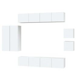 vidaXL Set de muebles para TV 8 piezas madera contrachapada blanco