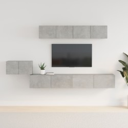 vidaXL Set de muebles de TV 5 pzas madera contrachapada gris hormigón