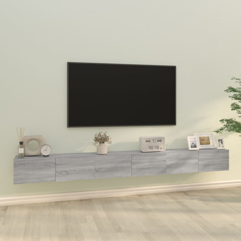 vidaXL Set de muebles para TV 3 pzas madera contrachapada gris Sonoma