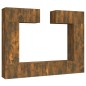 vidaXL Set de muebles de TV 6 pzas madera contrachapada roble ahumado vidaXL Set de muebles de TV 6 pzas madera contrachapada roble ahumado