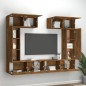 vidaXL Set de muebles de TV 6 pzas madera contrachapada roble ahumado vidaXL Set de muebles de TV 6 pzas madera contrachapada roble ahumado