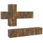 vidaXL Set de muebles de TV 7 pzas madera contrachapada roble ahumado vidaXL Set de muebles de TV 7 pzas madera contrachapada roble ahumado